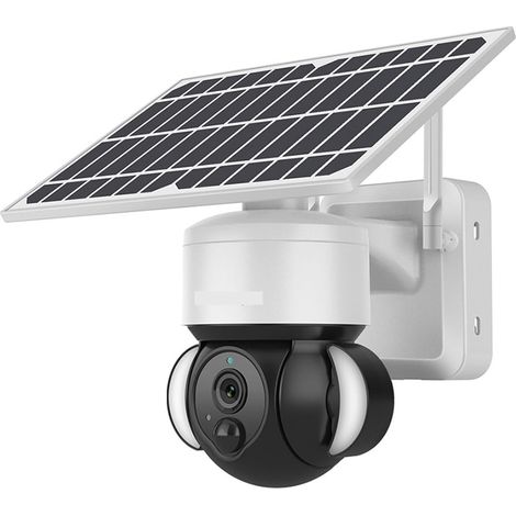 Caméra de sécurité à Domicile 4G Solaire IP caméra 1080P HD Panneau Solaire extérieur Batterie intégrée vidéo sécurité Rue extérieure PTZ CCTV caméra(WiFi Version Add 32G) (1/5)