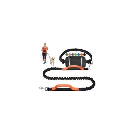 Laisse pour chien mains libres élastique rétractable pour chien, course à pied, jogging, entraînement, randonnée avec chiens de taille moyenne à grande, pochette ceinture (1/5)