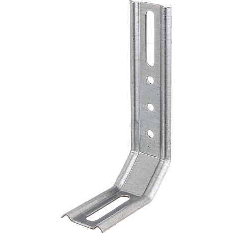 Équerre de réglage – Deux fois 45° – Gaufrée, avec trou oblong –Galvanisée Sendzimir –50 x 30 x 110 mm – Marque Alberts (1/2)