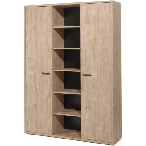 Armoire de bureau contemporaine 160 cm chêne doré Balto