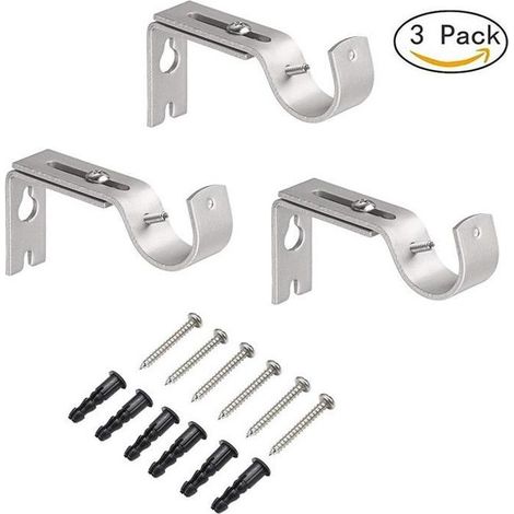 Support mural réglable pour tringle à rideau Ruesious 3pcs Supports de Tringle à Rideau Rod (1/4)