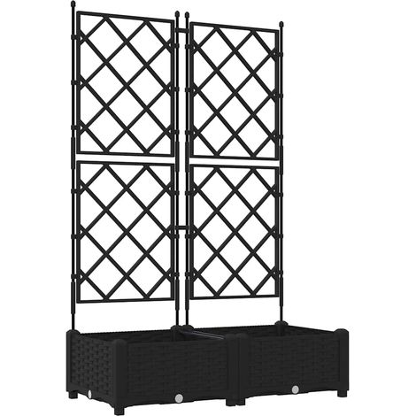 Maison Exclusive - Vaso da giardino 2 pcs Nero 80 x 40 x 125,5 cm Plastica
