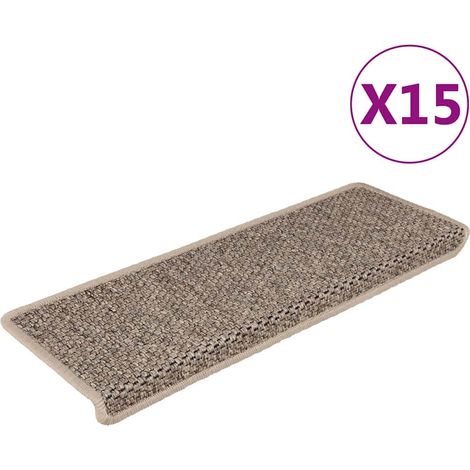 Tapis d'escalier, Tapis de marches, Marchettes D'escalier autocollants 15 pcs 65x21x4 cm Beige foncé WRG172679 DESIGN IN (1/5)