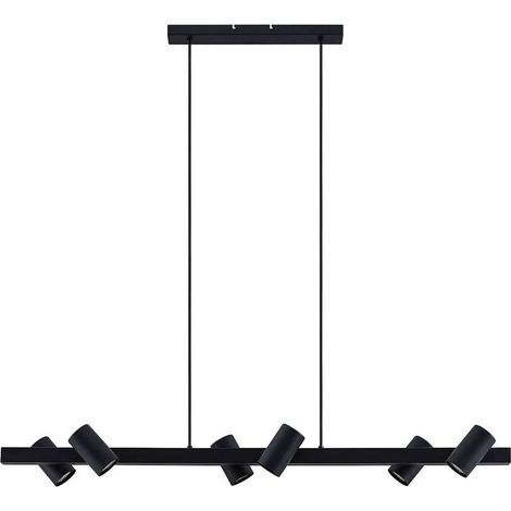 [NEUWERTIG] B-Ware Lindby Hängeleuchte Pendelleuchte Savoli Leuchte Schwarz Stahl Metall 6 Flammig