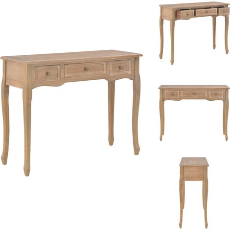 280047 Dressing Console Table with 3 Drawers Brown - Konsoletisch - Kommode - Sideboard - Wohnraummöbel - Holzschrank (1/5)