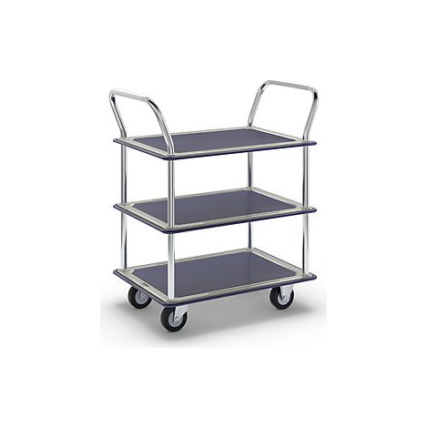 kaiserkraft Carrello di servizio cromato 3 pianali con (1/4)