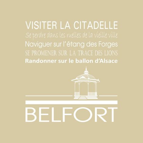 Tableau sur toile Belfort beige 30x30 cm - Impression sur Toile Murale Décorative - Image imprimée en HD sur Toile - Toile sur Châssis en Bois FSC - Fabriqué en France
