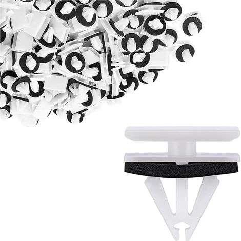 50 Pièces Clips Voiture Universel, Clip De Seuil De Jupe Latérale En Plastique, Clips De Fixation Seuil Pare-Chocs Pour Jupes Latérales En Plastique Blanc (1/5)
