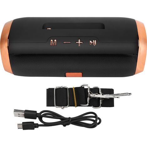 Haut-parleur Bluetooth Extérieur ET801 avec Subwoofer Stéréo, Portable pour Ordinateurs et Téléphones, Prise Carte (Noir) (1/5)