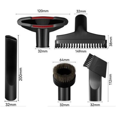 Accessori per Aspirapolvere Dose, Spazzola per Mobili con Lama di Pulizia per Aspirapolvere con Diametro Interno 32 mm, Nero - AUTRES (1/4)