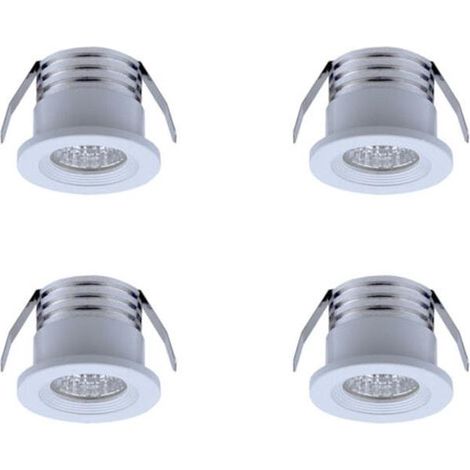 Lot de 4 mini spots LED encastrés, 3 W, lumière blanche froide (1/3)