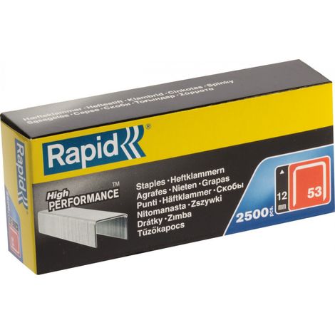 Graffetta n°53, 12mm, Galvanizzata 2500 Pezzi - Rapid