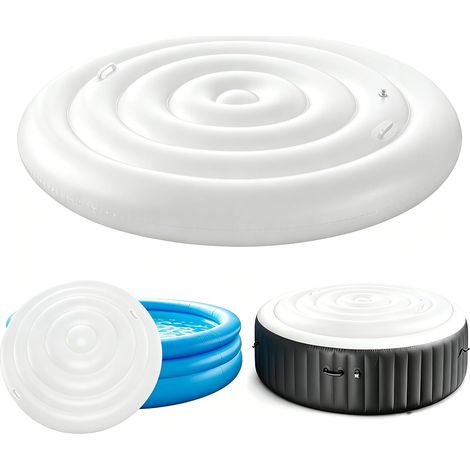 Couverture Thermique Spa - 1 Pièce - PVC - Isolation Énergétique - Pour Bain À Remous Rond - 145 CM Blanc (1/5)