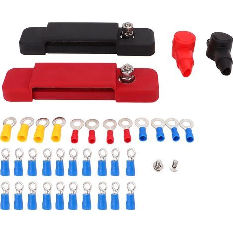Bloc de Distribution d'énergie à 12 bornes, barre omnibus avec couvercle de protection 48V DC 180A pour voitures, camping-cars, navires, Yachts (1/5)