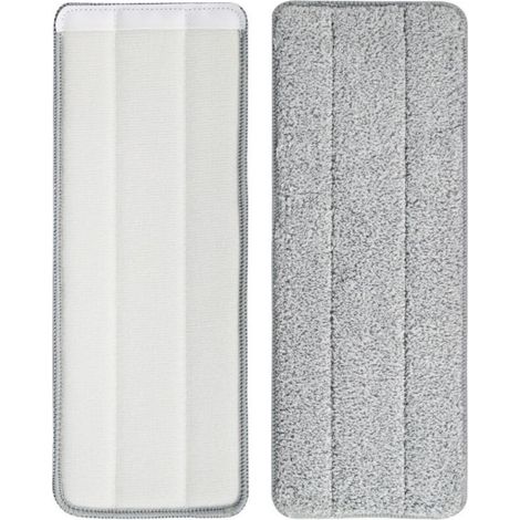 Lot de 2 Têtes de Serpillière en Tissu Adhésif Universel pour Balai Paresseux, Rechange Lavable pour Sols Bois et Carrelage (1/5)