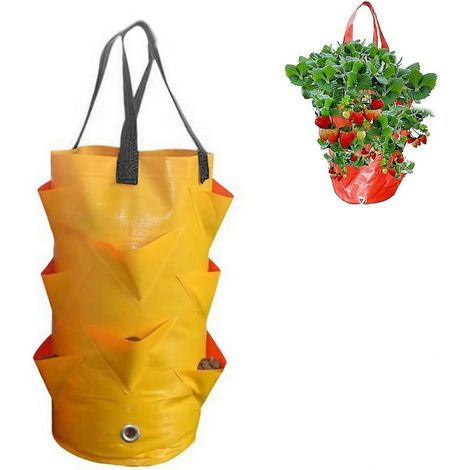 Filiyano-Jardinière suspendue pour fraisiers, sacs de culture suspendus pour tomates et légumes avec 6 trous de plantation, conteneur de culture pour (1/5)