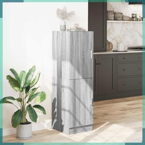 860117 Armoire de cuisine sonoma gris 38x41,5x131,5 cm bois ingénierie (1/5)