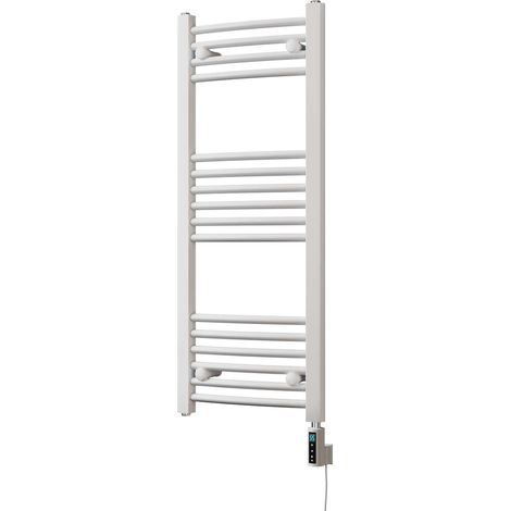 Zennor - White Electric Towel Rail H1000mm x W400mm Curved 300w Thermostatic WIFI (1/3)