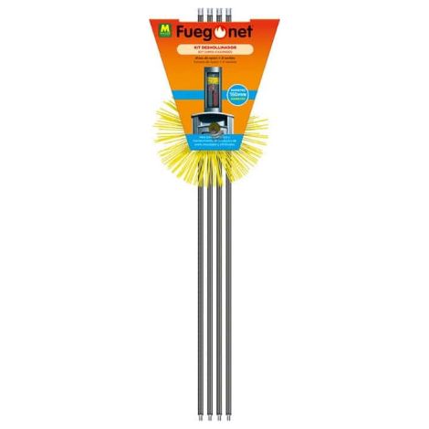 Kit de ramonage nylon Ø15cm – 4 tiges polypropylène 1400mm – Nettoyage conduits acier inoxydable et céramique – Fuego Net (1/4)