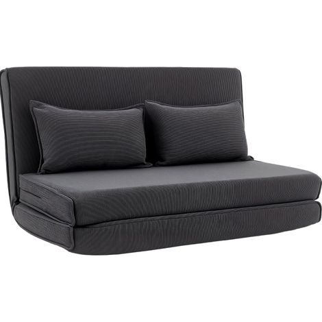 CHICFURN Sofá cama 135x208 cm en textil gris oscuro, respaldo regulable, sin montaje (1/5)
