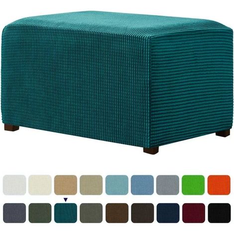 Repose-pieds de rangement élastique bleu paon, grand format, avec repose-pieds amovible (1/5)