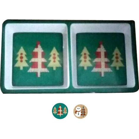 Piatto Antipastiera Natalizio Natale in Melamina Mix 2 posti 2 Decori (1/2)