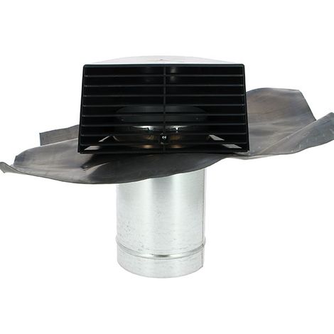 Aldes – Sortie de toit chatière Ø147mm – Plaque plomb 500x500mm – Rejet d'air pour VMC – Couleur gris RAL7015