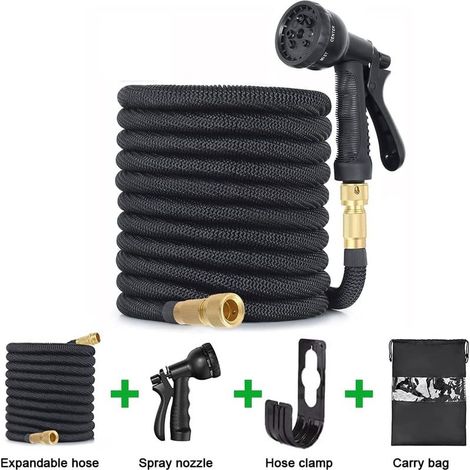 Tuyau d'arrosage extensible – Tuyau flexible et léger de 15 m avec sac de rangement pour le nettoyage et l'arrosage (1/5)
