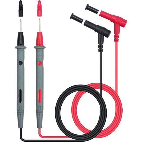 Ahlsen 2 PCS 1000V / 10A Multimètre Numérique Sonde Multimètre Câble Câble Sonde Stylo de Multimètre Remplacement Rouge / Noir (1/5)