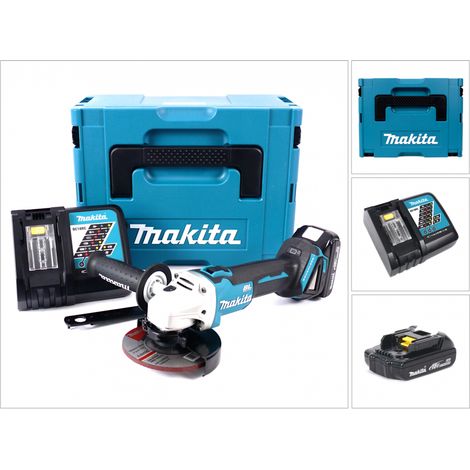 Makita DGA 504 RY1J Akku Winkelschleifer 18V 125mm Brushless + 1x Akku 1,5Ah + Ladegerät + Makpac (1/5)