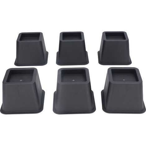 Set mit 6 trapezförmigen Füßen, 7,6 cm lang, für Sofa-, Bett-, Tisch- und Schrankbeine, schwarz (1/5)