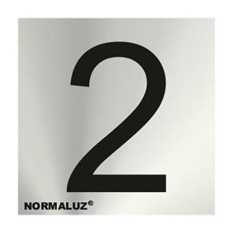 Schild Nummer 2 Edelstahl selbstklebend 5cm rd717172