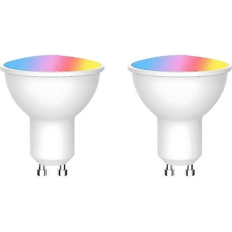 Ampoule LED connectée Tuya WiFi GU10, intensité variable, 6 W, 220 V, compatible avec l'application Smart Life et Alexa/Google (lot de 2). (1/5)
