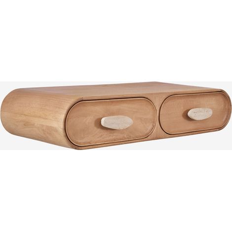 Consolle ingresso da parete 100x40 cm in legno di mango e pietra naturale Kivalina SKLUM             (1/5)