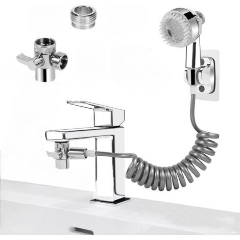 Doccetta Doccia a Mano Per Lavandino 3 in 1 Tubo Anticalcare 1,5 mt 87500