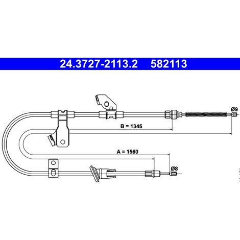 Tirette à câble, frein de stationnement ATE 24.3727-2113.2 MITSUBISHI MR955256