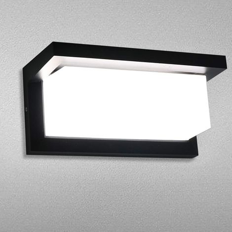 18W LED Applique Murale Lampe Extérieur avec Detecteur de Mouvement 6000K Blanc Froid Luminaire IP65 Étanche Moderne Aluminium Lumière Éclairage Decorative pour Jardin Pathway Couloir