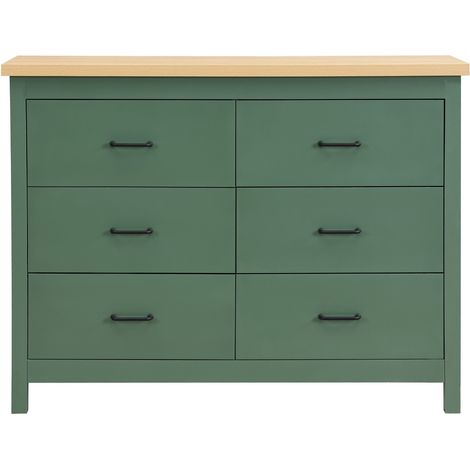 Commode 6 titoirs verte 120 cm - Sana (1/5)