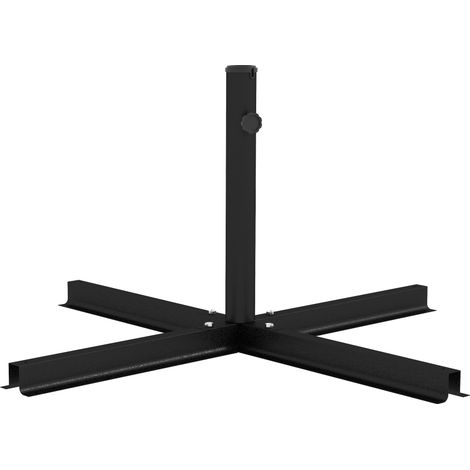 Pied de parasol en croix de 4 kg pour parasols déportés de Ø 38 à 48 mm, support stable noir 100 x 100 x 75 cm