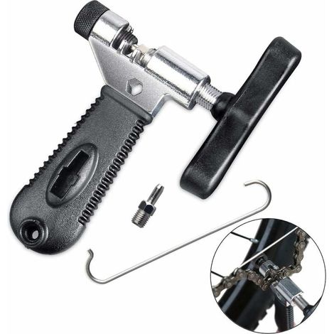 Outil Dérive Chaîne, Universel pour 7 8 9 10 Vitesses Chaîne Lien Retrait avec Sauvegarde Broches en Acier Inoxydable, Facile à l'aide de chaîne de vélo Splitter Cutter Portable Compact-LIAIKI