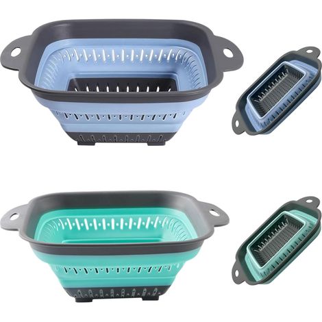 2 Passoires,Pliable,Silicone,Blanc Vert,Cuisine