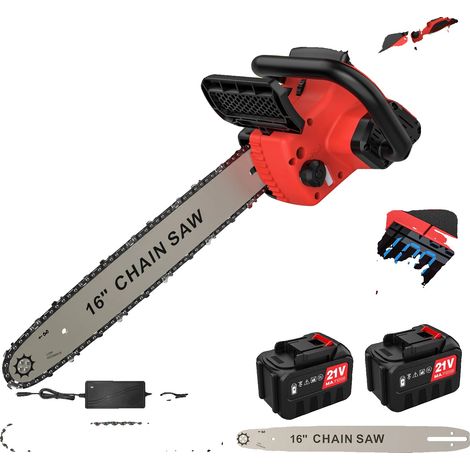 Tronçonneuse, Moteur Sans Balais, Alimentation Automatique en Huile, Avec 2×Batterie (1/2)