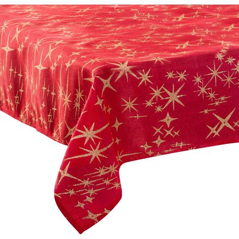 Tischdecke caneva Stern 140x240cm rot - Rotes gold