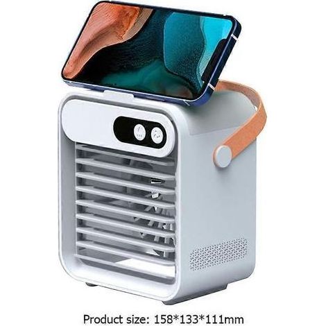 Mini ventilateur de bureau portable rechargeable par USB, climatiseur portable, petit ventilateur rafraîchissant et puissant pour l'été (1/5)