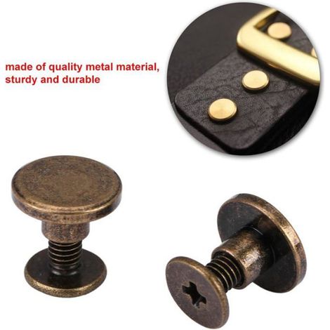 20 Rivet, 5mm, Laiton, Vis incluses, Sacs ceintures cuir (1/3)