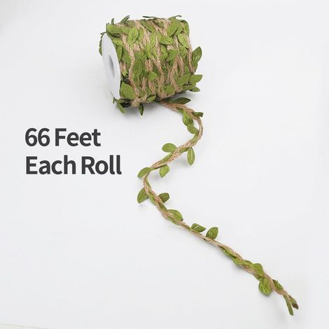 Corde de Jute Artisanale DIY pour Décoration en Simili Feuille et Rotin (1/4)