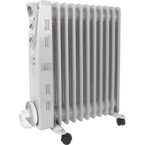 [JAMAIS UTILISE] Radiateur à huile Perel - Radiateur sur roues - 2500 watts - 3 niveaux de chaleur (1/3)
