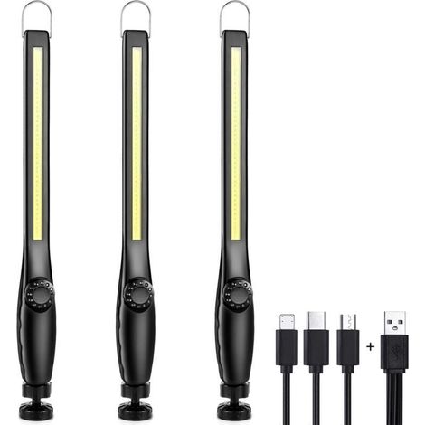 Wiederaufladbare LED-Arbeitsleuchte für Mechaniker, Werkstatt-/Baustellenleuchte, leistungsstarke magnetische Garagenleuchte, wiederaufladbar, tragbar, LE (1/4)