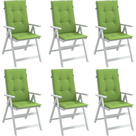Cojines silla respaldo alto 6 uds tela verde melange 120x50x4cm vidaXL