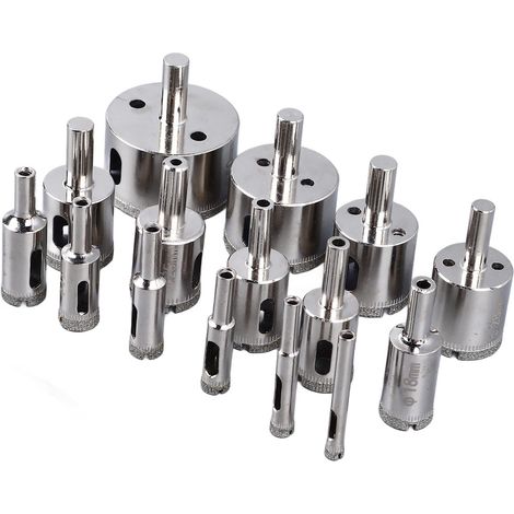 Kit de 15 scies cloches à queue universelle, forets émeri, outils d'ouverture de trous pour carrelage et verre (1/5)